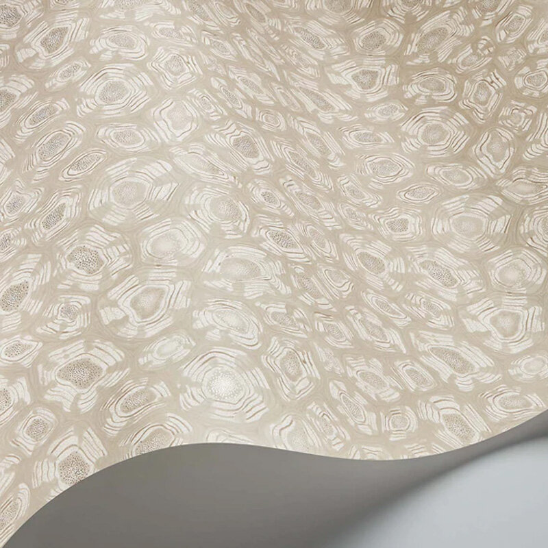 Savanna Shell  Wallpaper - Parchment, Linen & Metallic Gilver - by Cole & Son