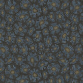 Savanna Shell  Wallpaper - Denim, Charcoal & Metallic Gold - by Cole & Son. Click for more details and a description.