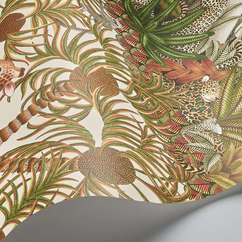 Letaba March  Wallpaper - Spring Green & Ginger on Cream - by Cole & Son