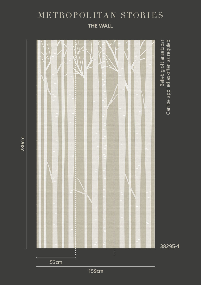 Tree Stripes Mural - Brown - by Metropolitan Stories