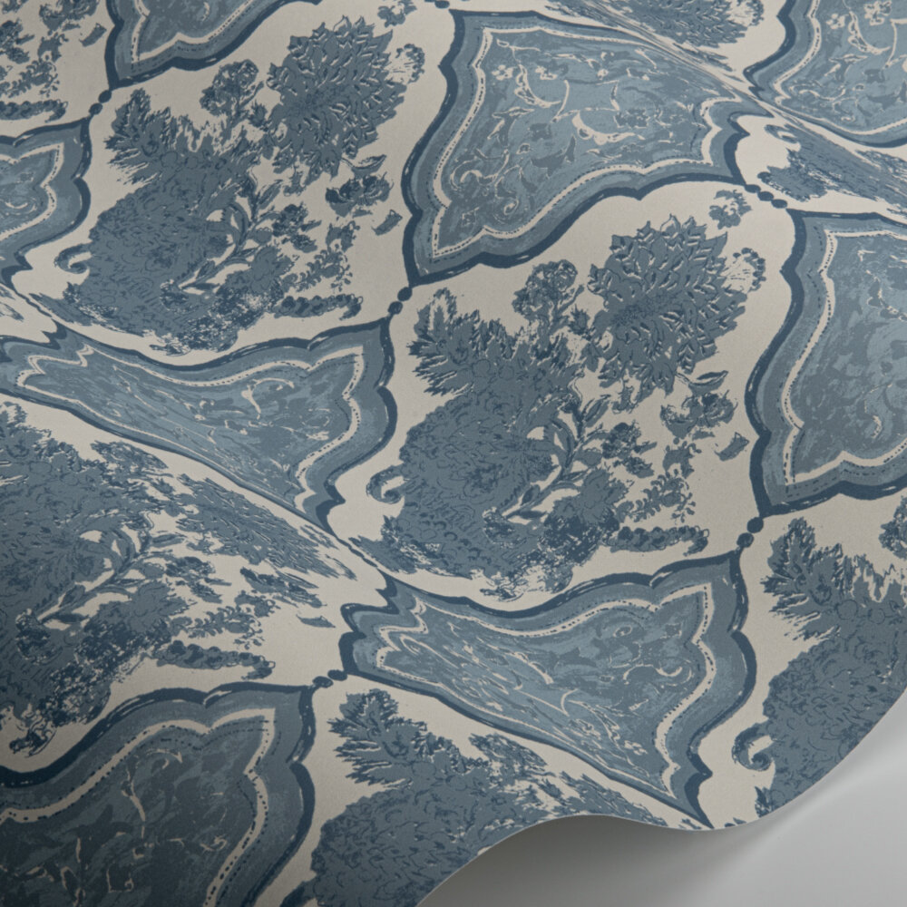 Cameo Vase Wallpaper - Dark Blue - by Dado Atelier