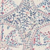 Suzette Wallpaper - Blue & Red - by Dado Atelier. Click for more details and a description.