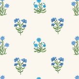 Jaipur Flower Wallpaper - Sapphire - by Dado Atelier. Click for more details and a description.
