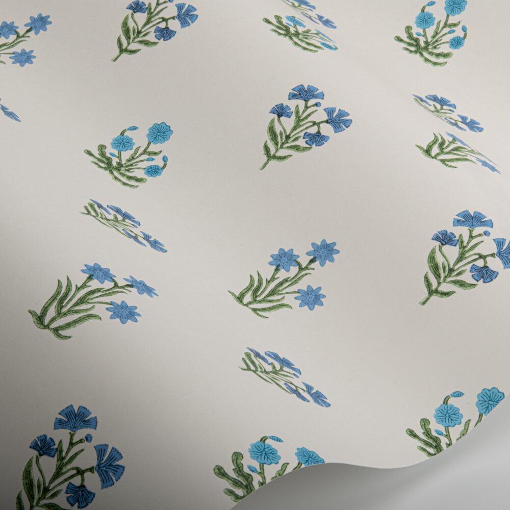 Jaipur Flower Wallpaper - Sapphire - by Dado Atelier