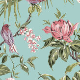 Birds & Blooms Wallpaper - Duck Egg - by Next. Click for more details and a description.