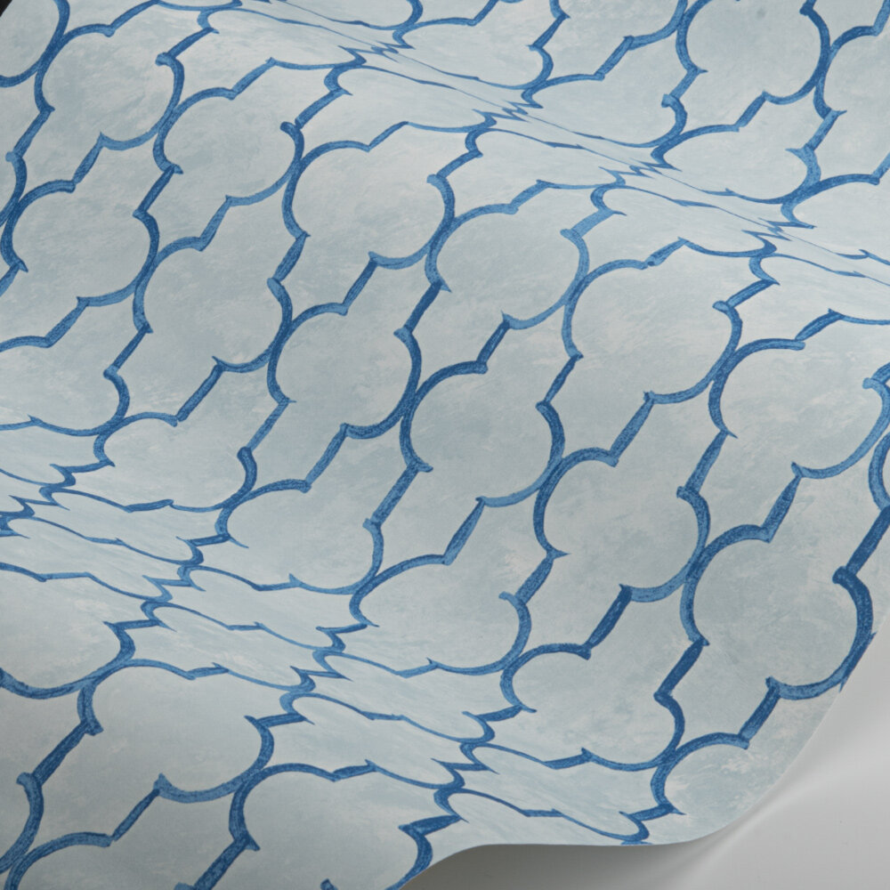 Pergola Trellis Wallpaper - Cobalt - by Designers Guild
