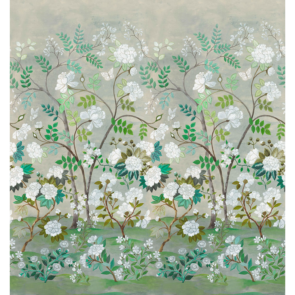 Fleur Orientale Mural - Celadon - by Designers Guild