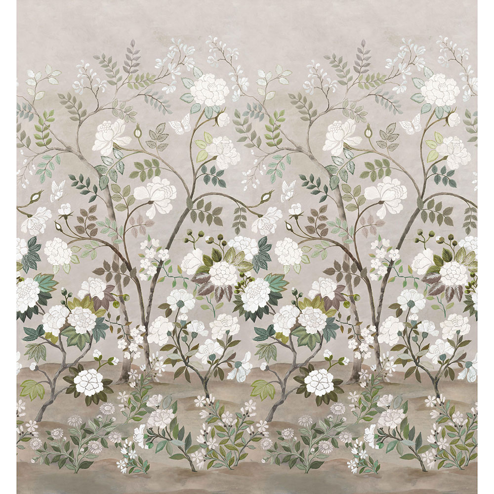 Fleur Orientale Mural - Pale Birch - by Designers Guild
