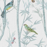 Papier peint Chinoiserie Bird Trail - Œuf de canard - Next. Cliquez pour en savoir plus et lire la description.