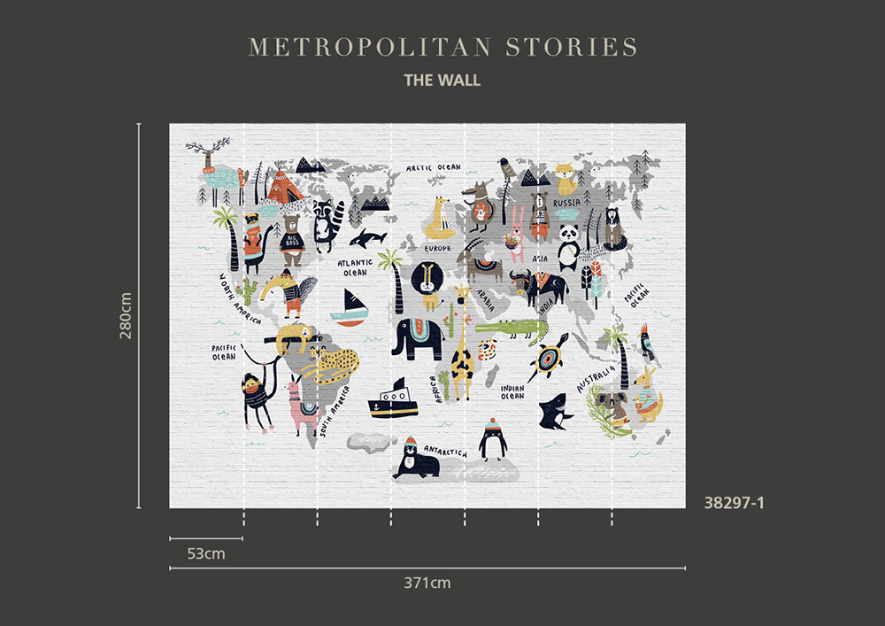 World Wildlife Mural - Multi-Colour - by Metropolitan Stories