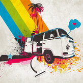 Camper Van Rainbow Mural - Multi-Colour - by Metropolitan Stories. Click for more details and a description.
