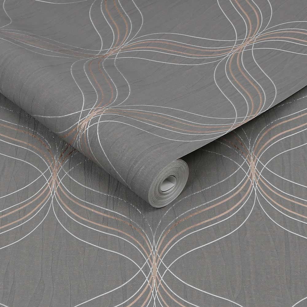 Optical Geo Wallpaper - Grey - by Boutique