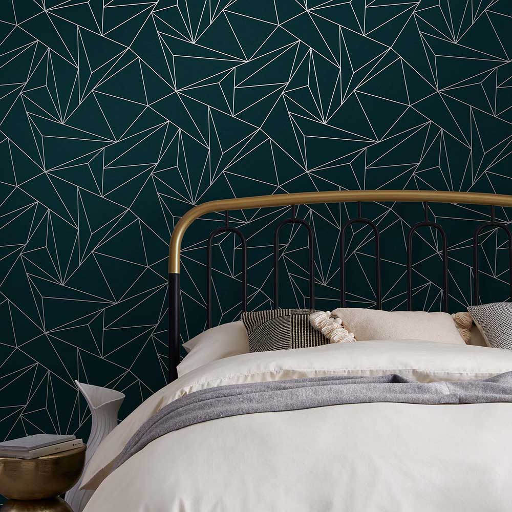 Scatter Geo Wallpaper - Teal - by Next