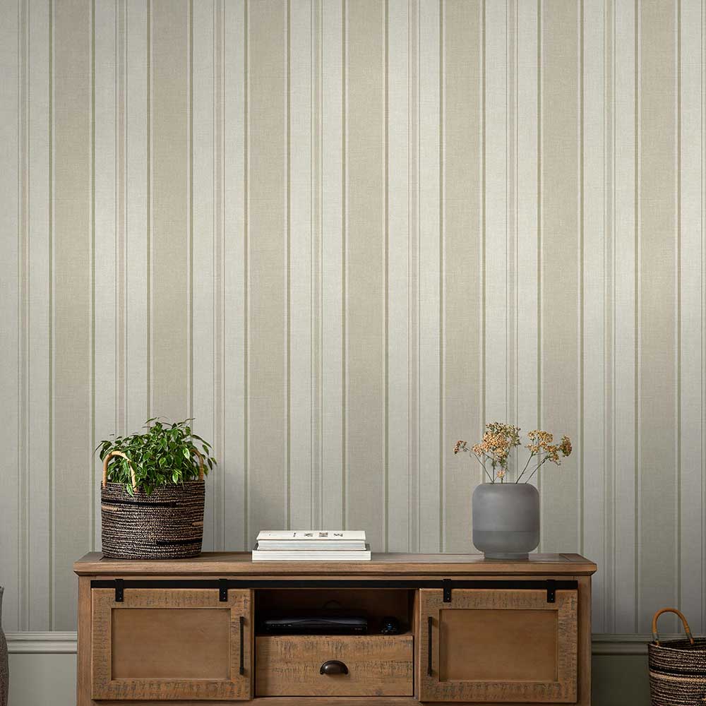 Country Stripe Wallpaper - Natural - by Next