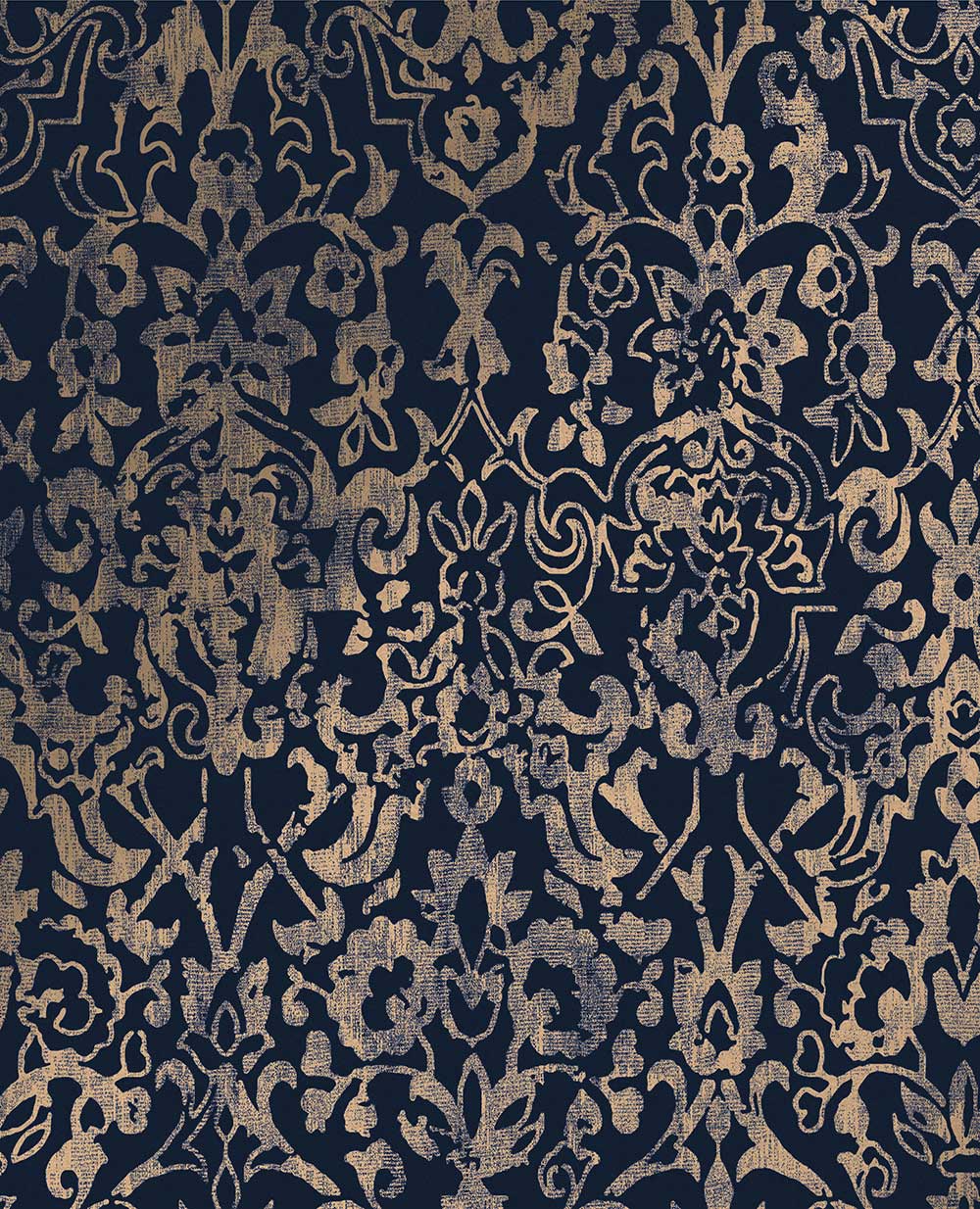 Majestic Damask Wallpaper - Blue - by Next