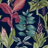 Fantasy Rainforest Leaves Wallpaper - Blue - by Next. Click for more details and a description.