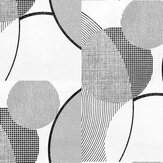 Pop Art Circles Wallpaper - Black / White - by Ella Doran. Click for more details and a description.