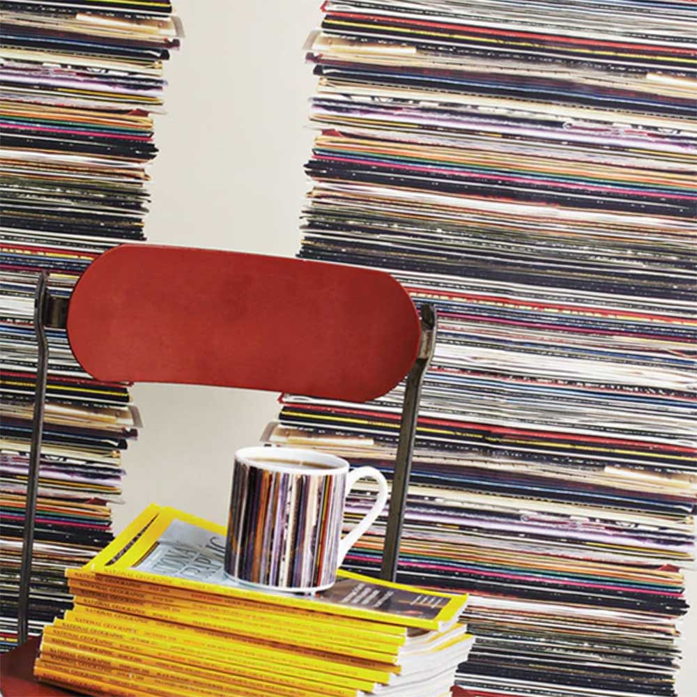 Stacks and Stripes Wallpaper - Multi-coloured - by Ella Doran