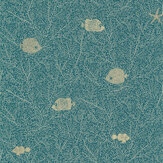 Fish and Chips Wallpaper - Bleu Nuit Dore - by Caselio. Click for more details and a description.