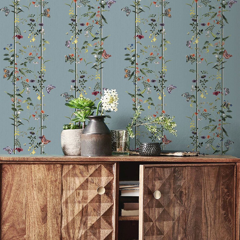 Triumph Wallpaper - Blue - by Ted Baker