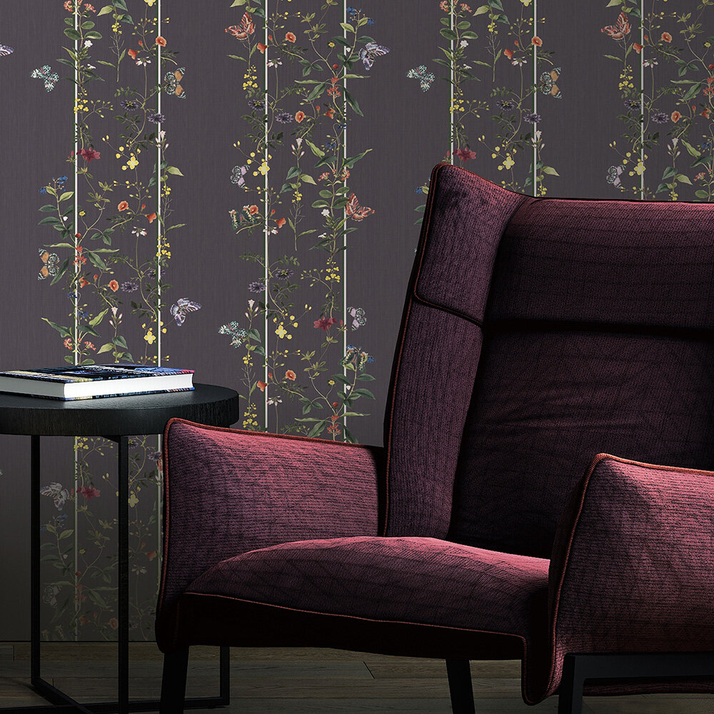 Triumph Wallpaper - Charcoal - by Ted Baker