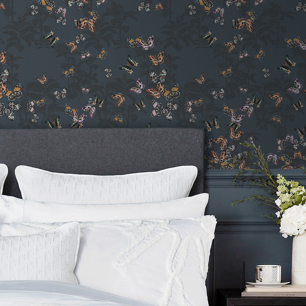 Unity Wallpaper - Navy - by Ted Baker