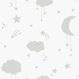 Moon & Stars Wallpaper - Grey - by Next. Click for more details and a description.