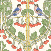 Birds & Cherries Wallpaper - Multi Coloured  - by G P & J Baker. Click for more details and a description.