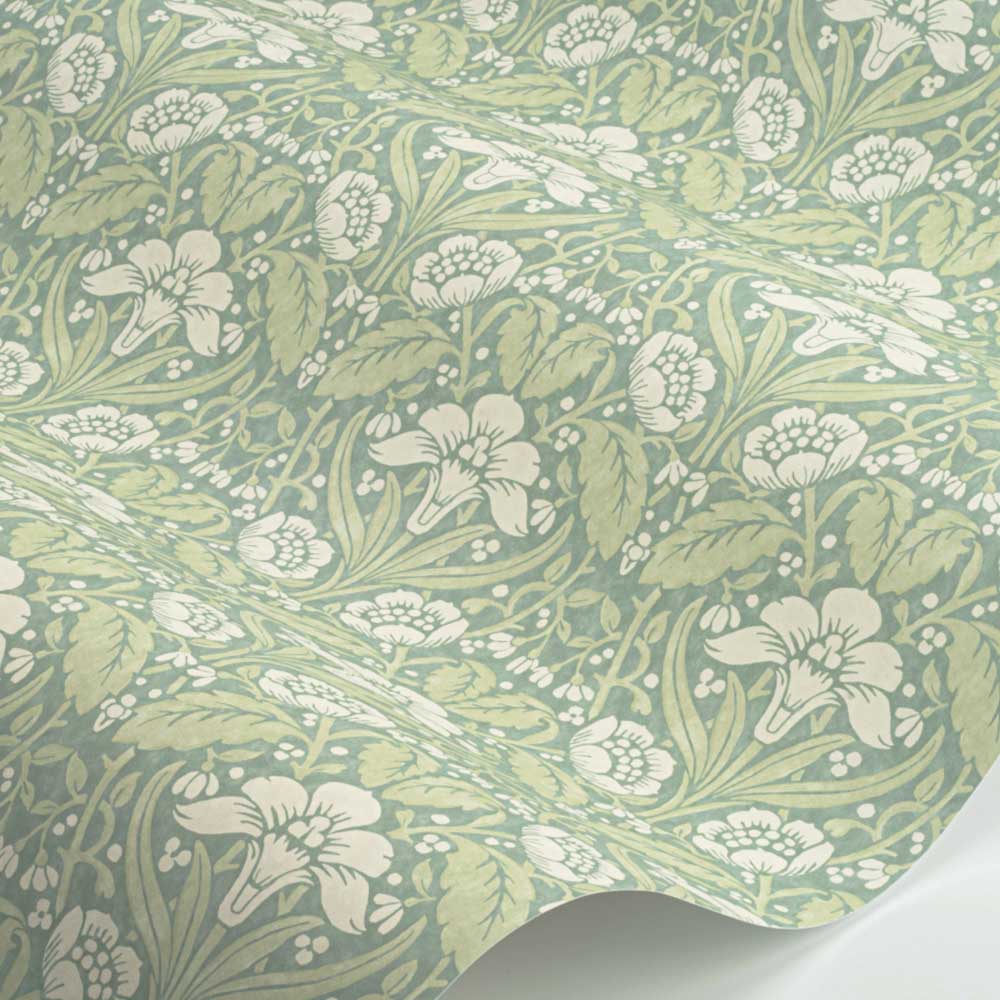 Iris Meadow Wallpaper - Aqua - by G P & J Baker