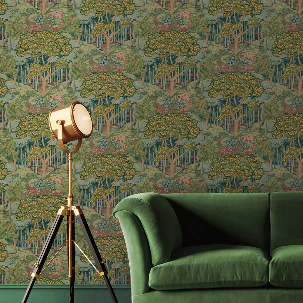 Ruskin Wallpaper - Emerald - by G P & J Baker