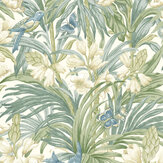 Trumpet Flowers Wallpaper - Blue - by G P & J Baker. Click for more details and a description.
