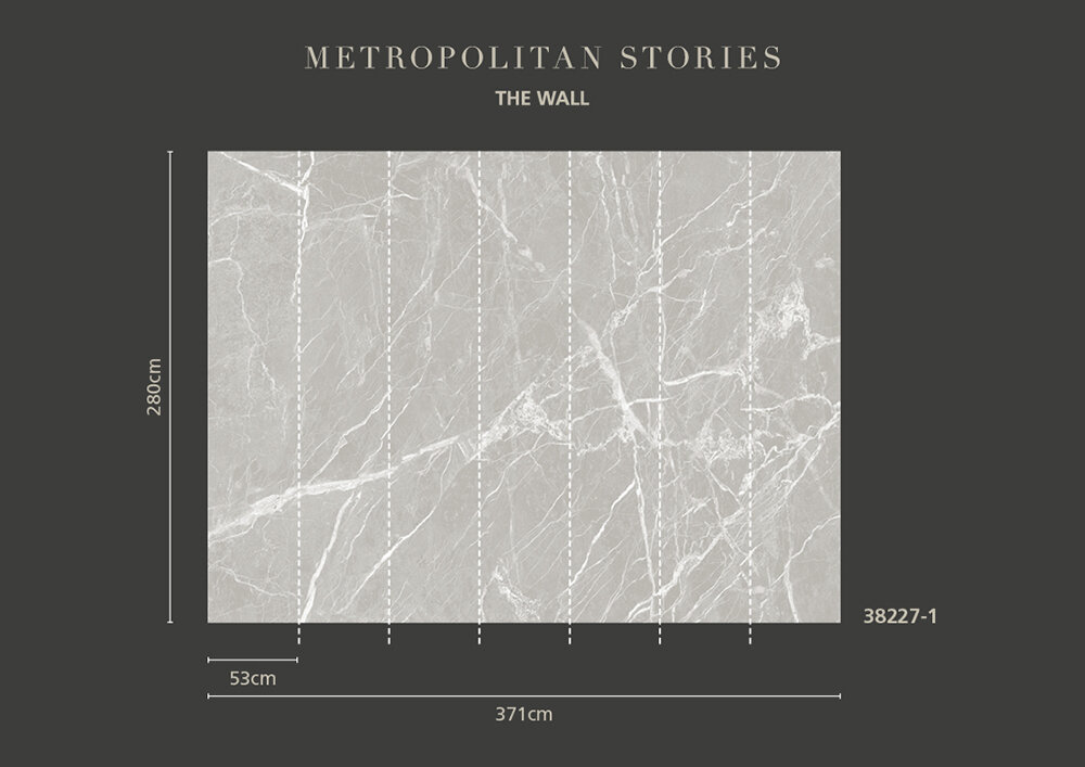 Rock Veins Mural - Grey - by Metropolitan Stories