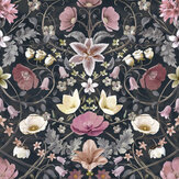 Flora Botanica Wallpaper - Noir - by Carmine Lake. Click for more details and a description.