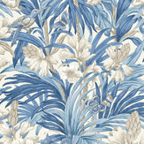 Trumpet Flowers Wallpaper - Blue - by G P & J Baker. Click for more details and a description.