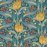 Tulip & Jasmine Wallpaper - Teal - by G P & J Baker. Click for more details and a description.