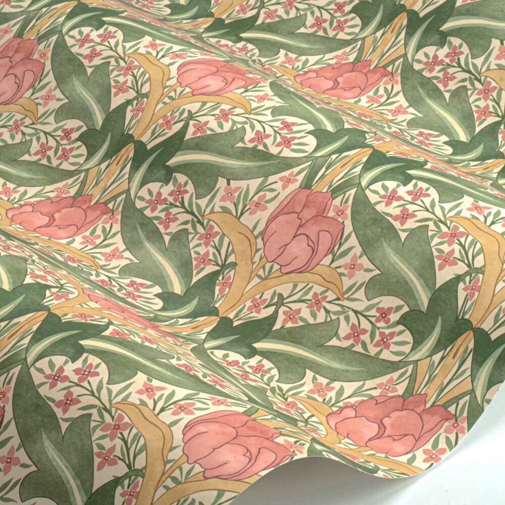 Tulip & Jasmine Wallpaper - Blush - by G P & J Baker