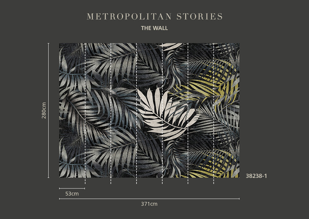 Frond Texture Mural - Yellow - by Metropolitan Stories