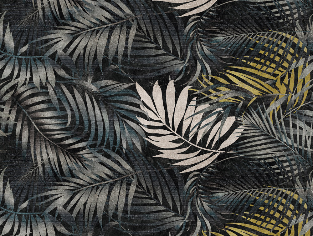 Frond Texture Mural - Yellow - by Metropolitan Stories