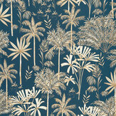 Jardin Majorelle Wallpaper - Bleu Nuit Or - by Caselio. Click for more details and a description.