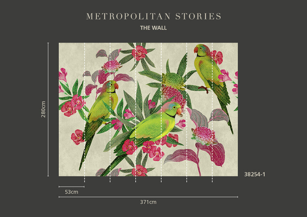 Parrot Fashion Mural - Multi-Colour - by Metropolitan Stories