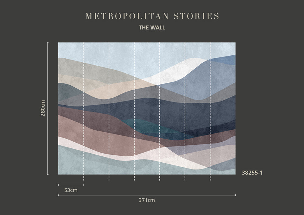 Topographic Coast Mural - Multi-Colour - by Metropolitan Stories
