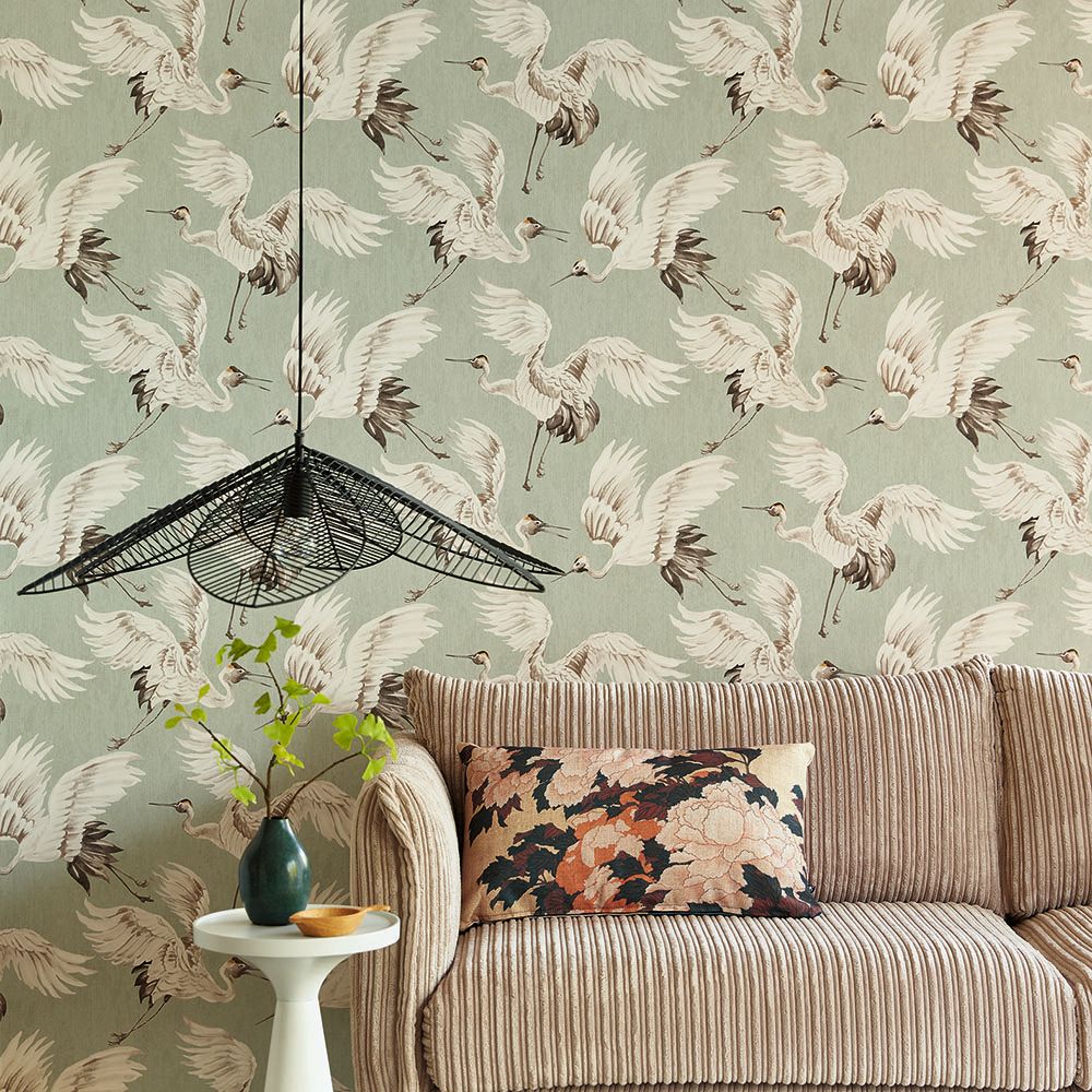 Stork Wallpaper - Grey - by Eijffinger