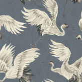 Stork Wallpaper - Blue - by Eijffinger. Click for more details and a description.