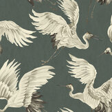 Stork Wallpaper - Teal - by Eijffinger. Click for more details and a description.