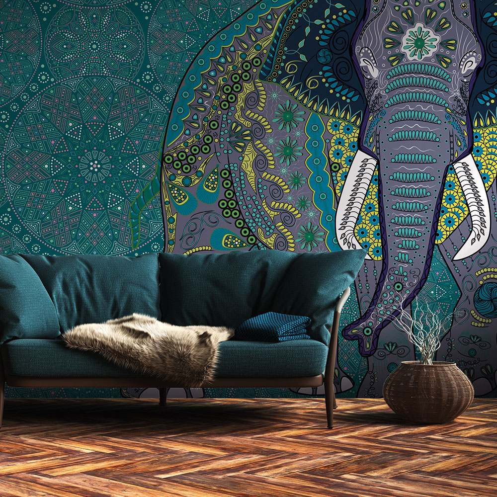 Arty Elephant Mural - Multi-Colour - by Metropolitan Stories