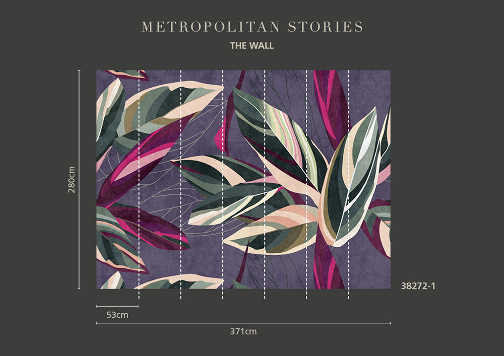 Stromanthe Triostar Mural - Multi-Colour - by Metropolitan Stories