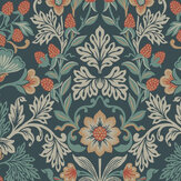 Strawberry Fields Wallpaper - Teal - by Eijffinger. Click for more details and a description.