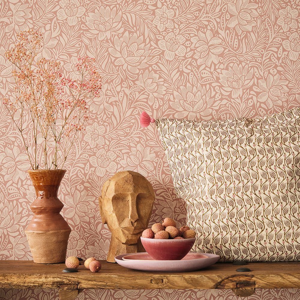 Chestnut Wallpaper - Rose Dawn - by Eijffinger