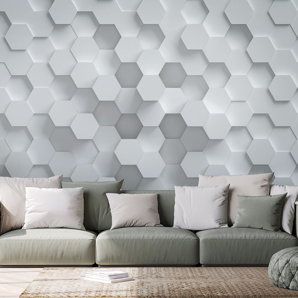 Hexago-go Mural - Grey - by Metropolitan Stories