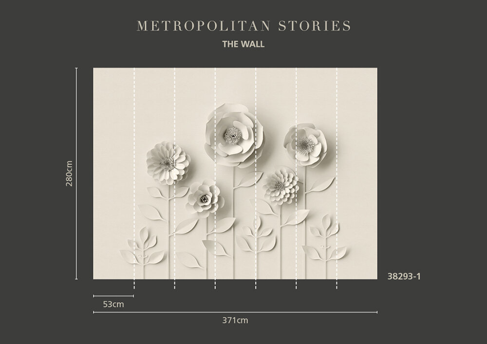 Cut Flowers Mural - Beige - by Metropolitan Stories